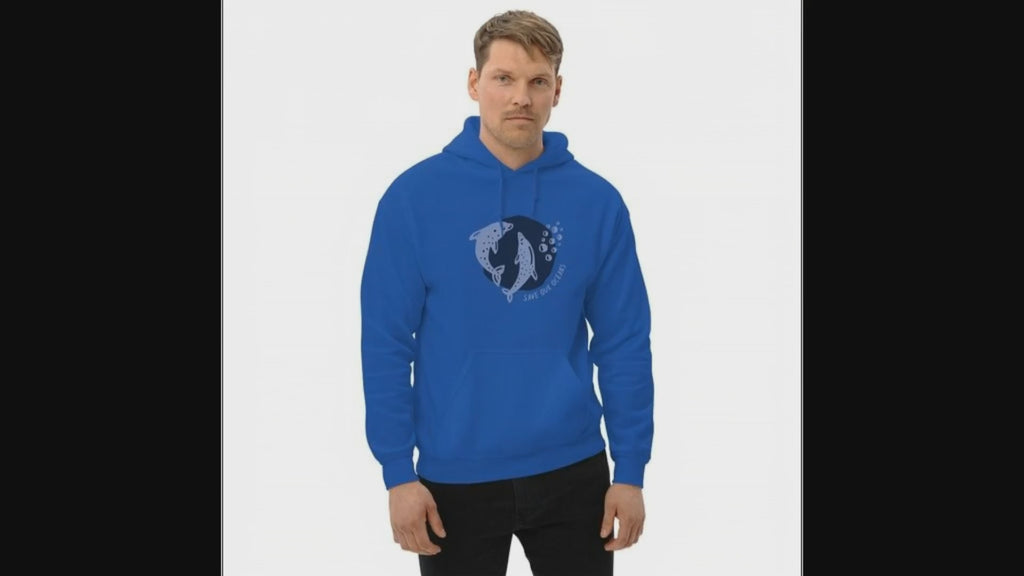 海豚男女通用連帽衫