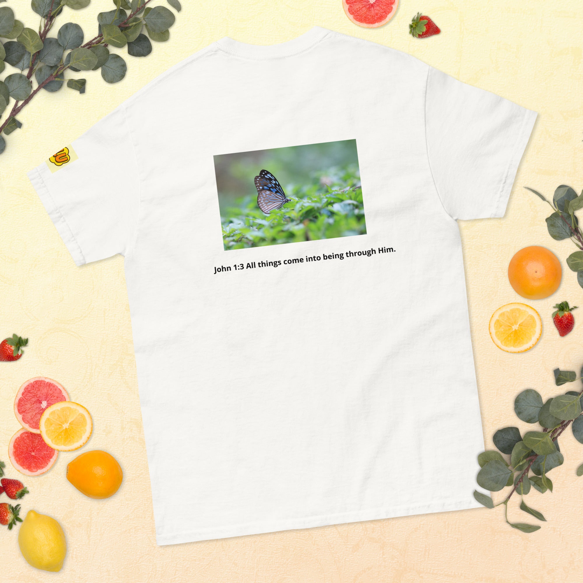 蝴蝶圖案男女通用經典T卹