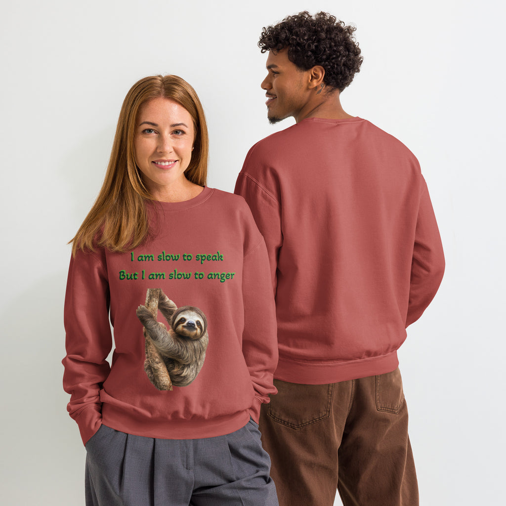 Sloth Unisex garment-dyed fleece crewneck sweatshirt