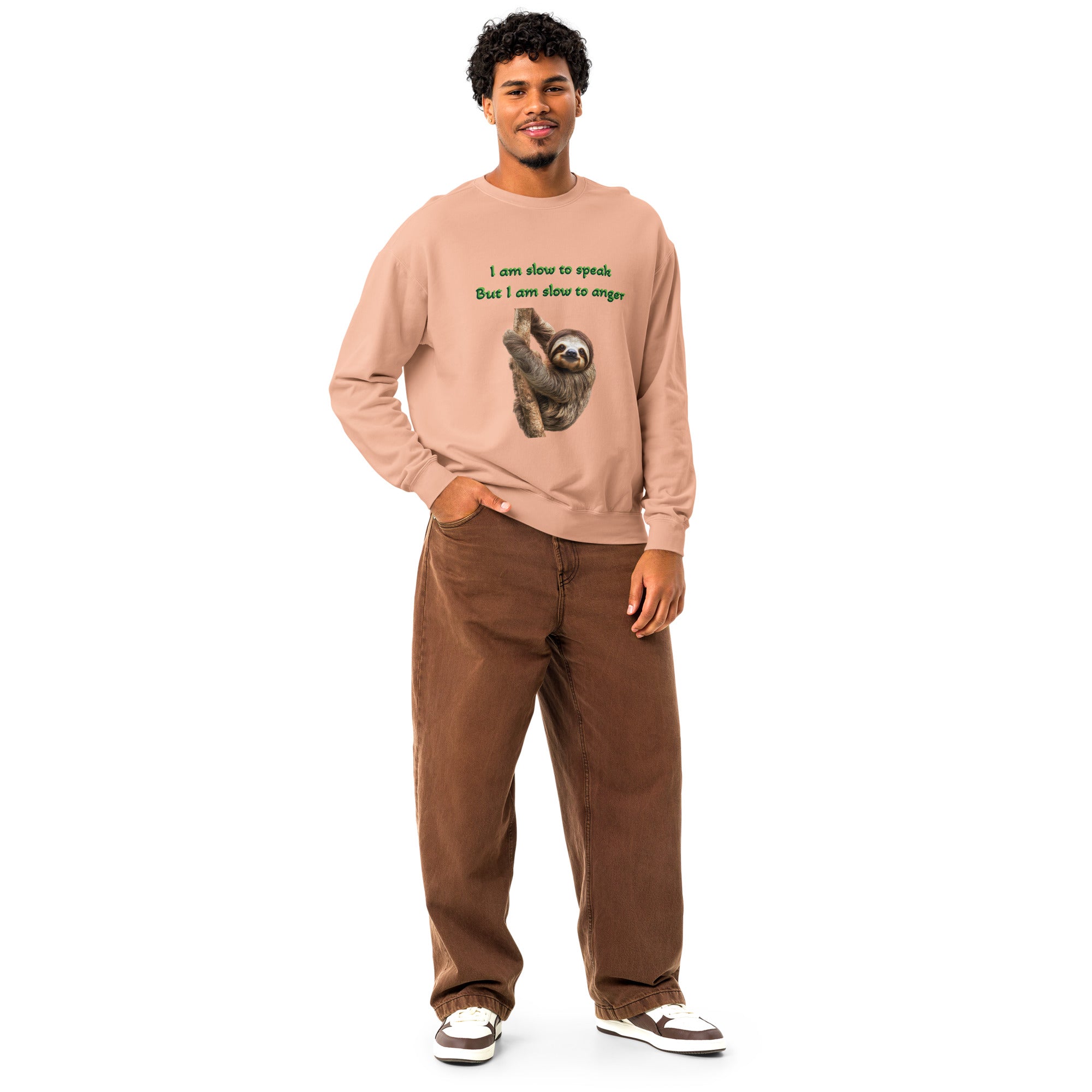 Sloth Unisex garment-dyed fleece crewneck sweatshirt